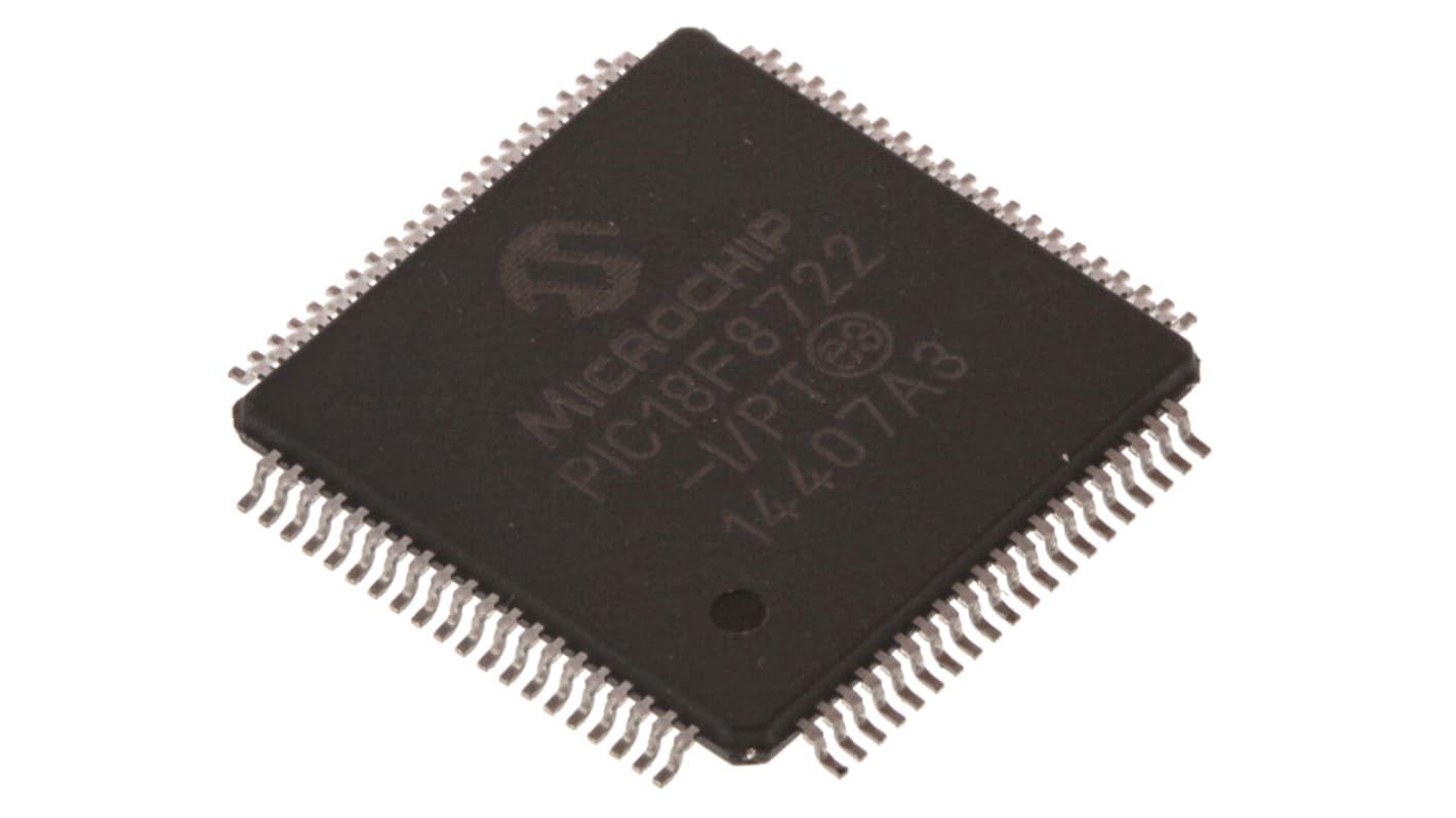 Microchip PIC18F46K22-I/PT, 8bit PIC Microcontroller, PIC18F, 64MHz, 64 kB Flash, 44-Pin TQFP