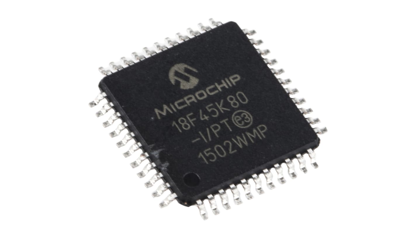 Microcontrollore Microchip, PIC, TQFP, PIC18F, 44 Pin, Montaggio superficiale, 8bit, 64MHz