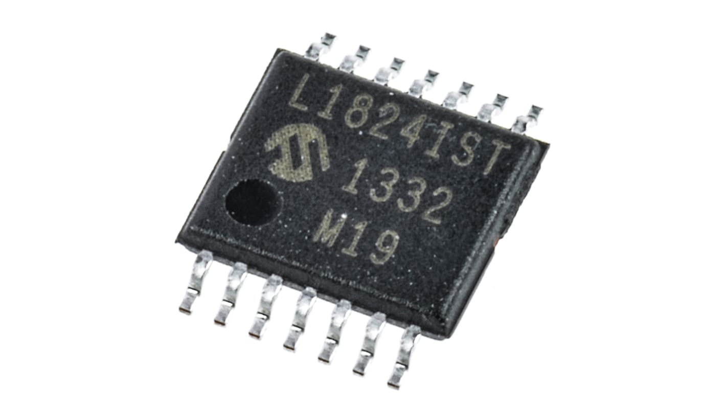 Microchip PIC16LF1824-I/ST, 8bit PIC Microcontroller, PIC16F, 32MHz, 4 kwords Flash, 14-Pin TSSOP