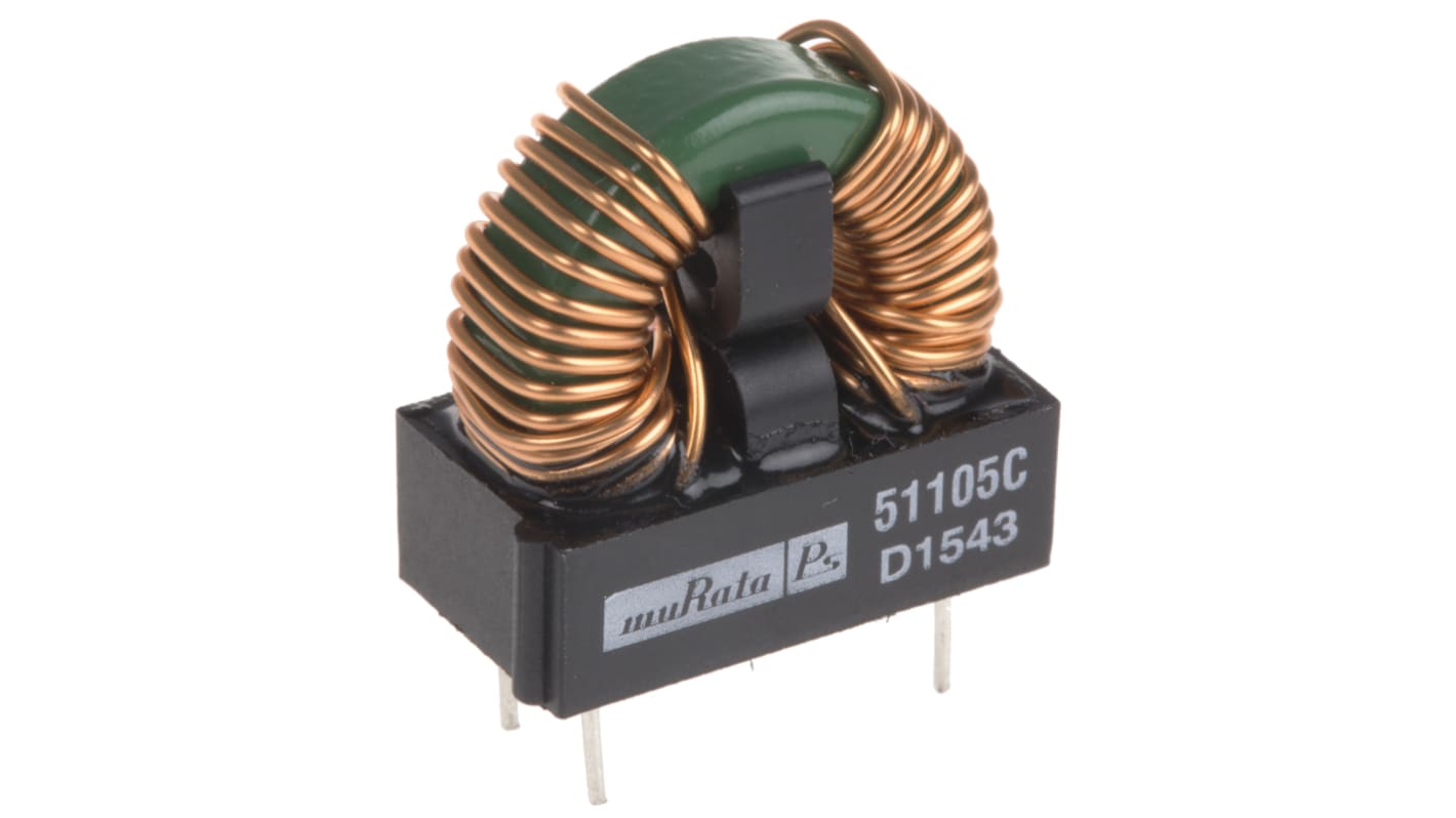 Murata 1 mH Common Mode Choke, Max SRF:100MHz, 3.3A Idc, 38mΩ Rdc, 5100