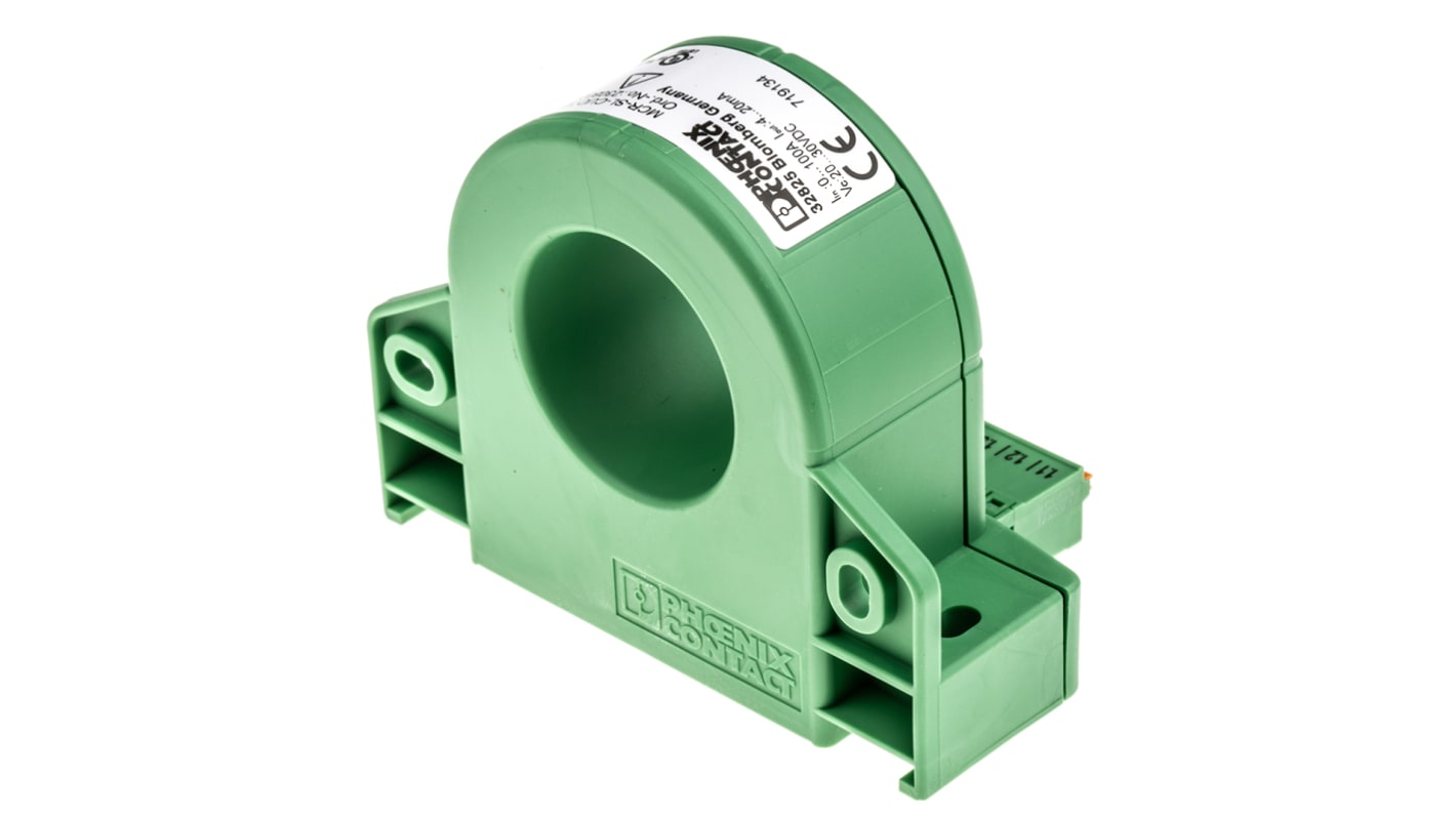 Phoenix Contact MCR-SL-CUC-100-I Series Current Transformer, 100A Input, 100:1, 4 → 20 mA Output, 32mm Bore, 20