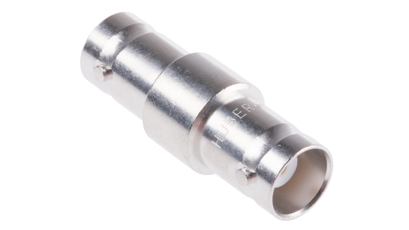 Adaptador de RF Huber+Suhner 31_BNC-50-0-1/133_NE 50Ω, Hembra Recto BNC a Hembra BNC, 4GHz Normal Bronce blanco