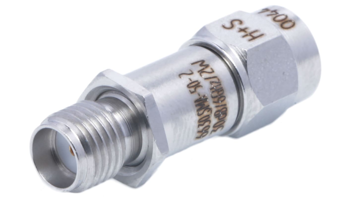 Huber+Suhner 50Ω RF Attenuator SMA Connector SMA Plug to Socket 30dB, Operating Frequency DC → 6GHz