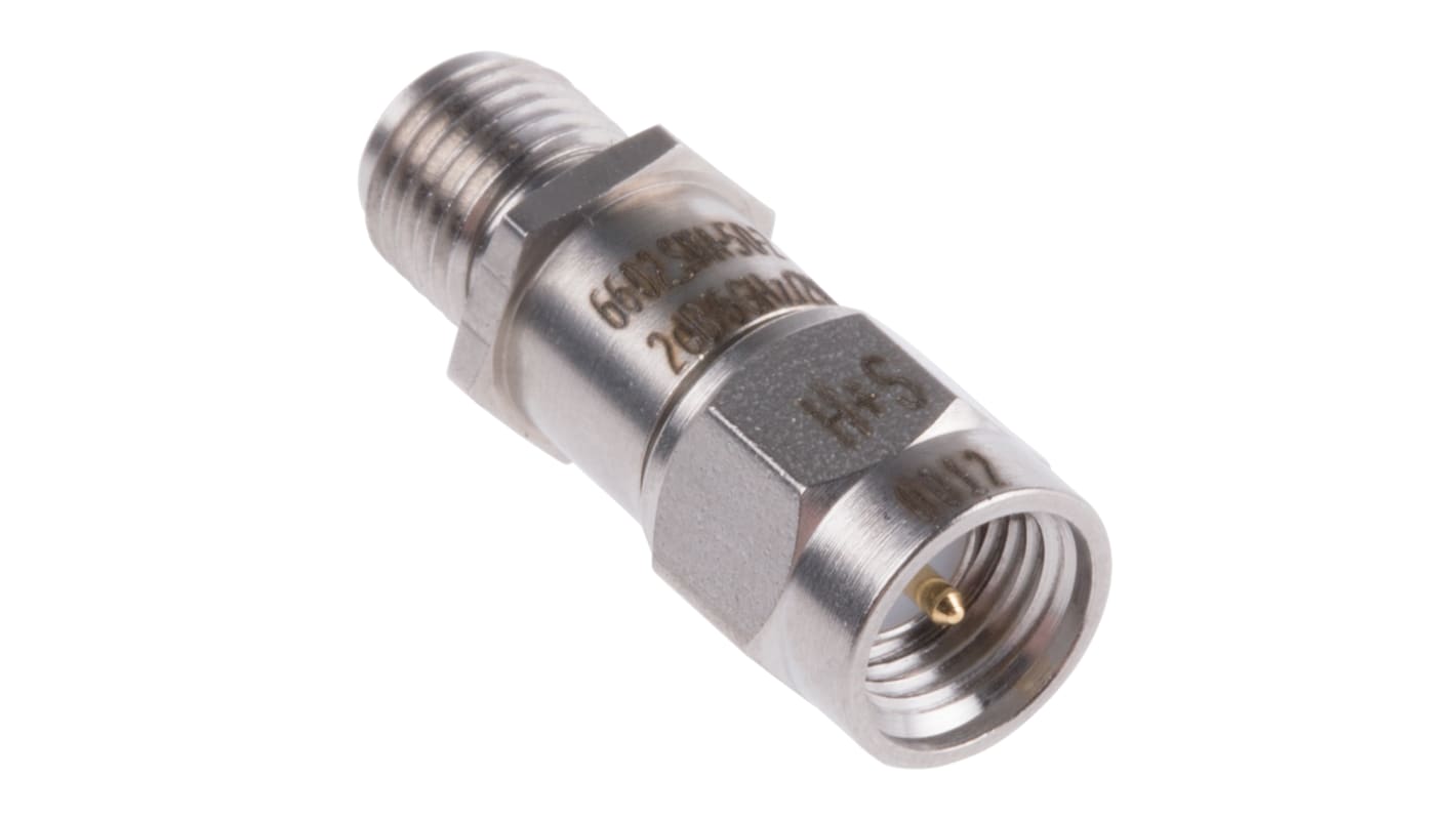Huber+Suhner 50Ω RF Attenuator SMA Connector SMA Plug to Socket 2dB, Operating Frequency DC → 6GHz