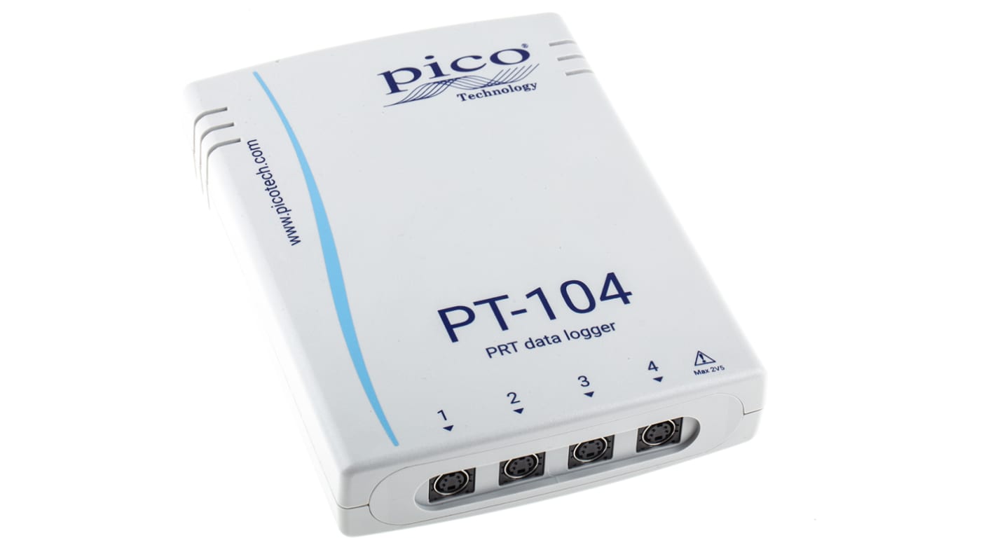 Pico Technology 4-Kanal Widerstand, Temperatur, Spannung Datenlogger, 2.5 V, 115 mV, 0°C → +70°C, Sensor PT1000,