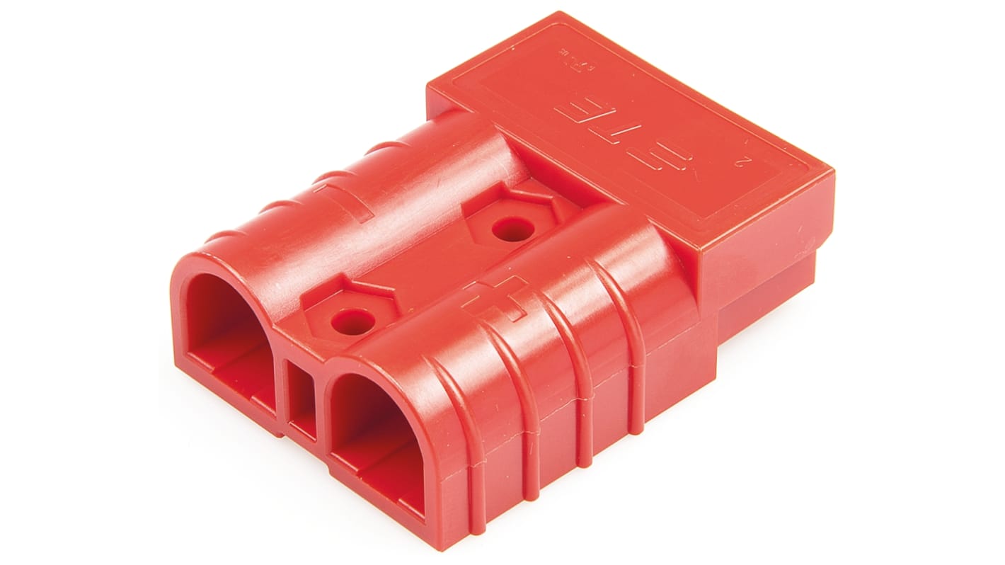 Conector de batería TE Connectivity de 2 vías, de color Rojo, 600 Vac/dc, 50A, montaje en cable