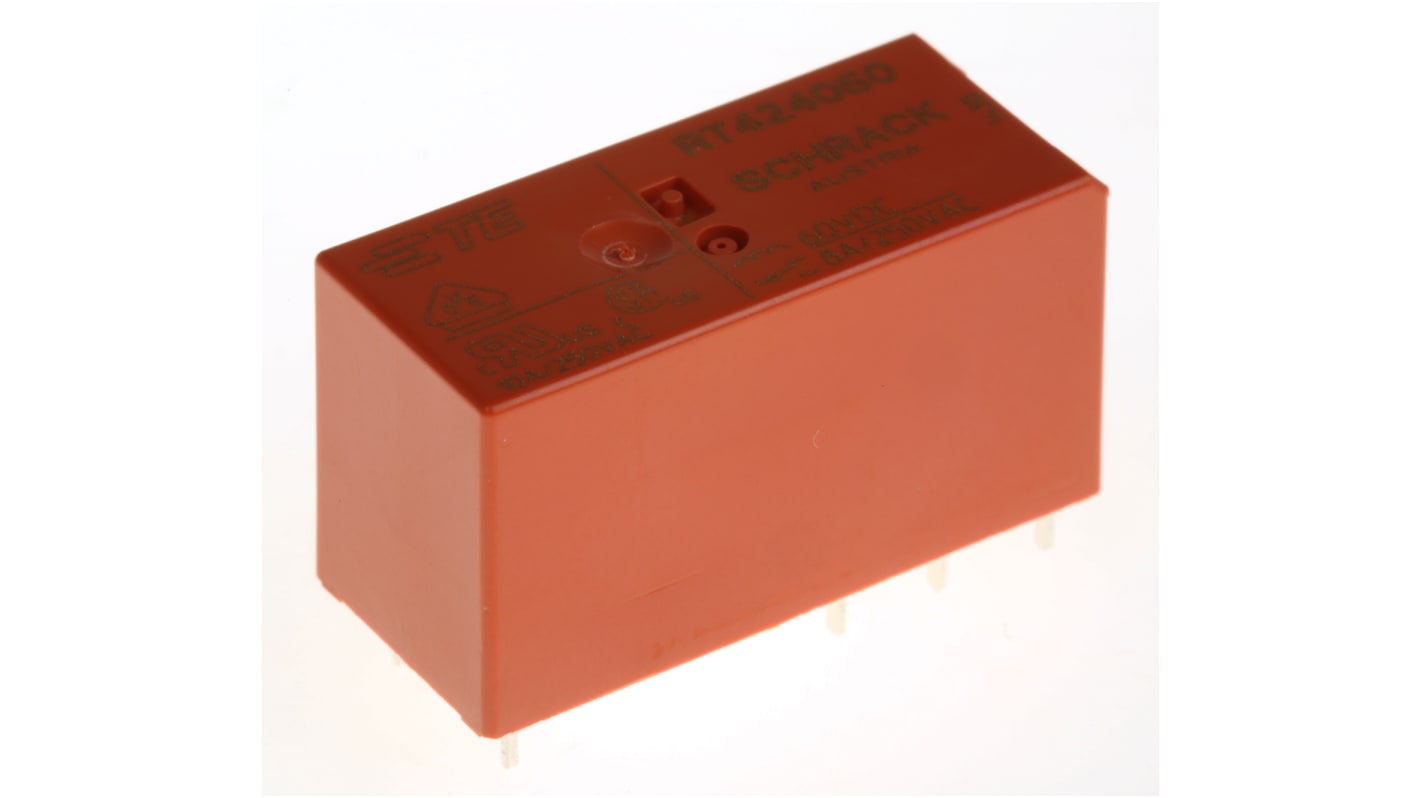 TE Connectivity PCB Mount Power Relay, 60V dc Coil, 8A Switching Current, DPDT
