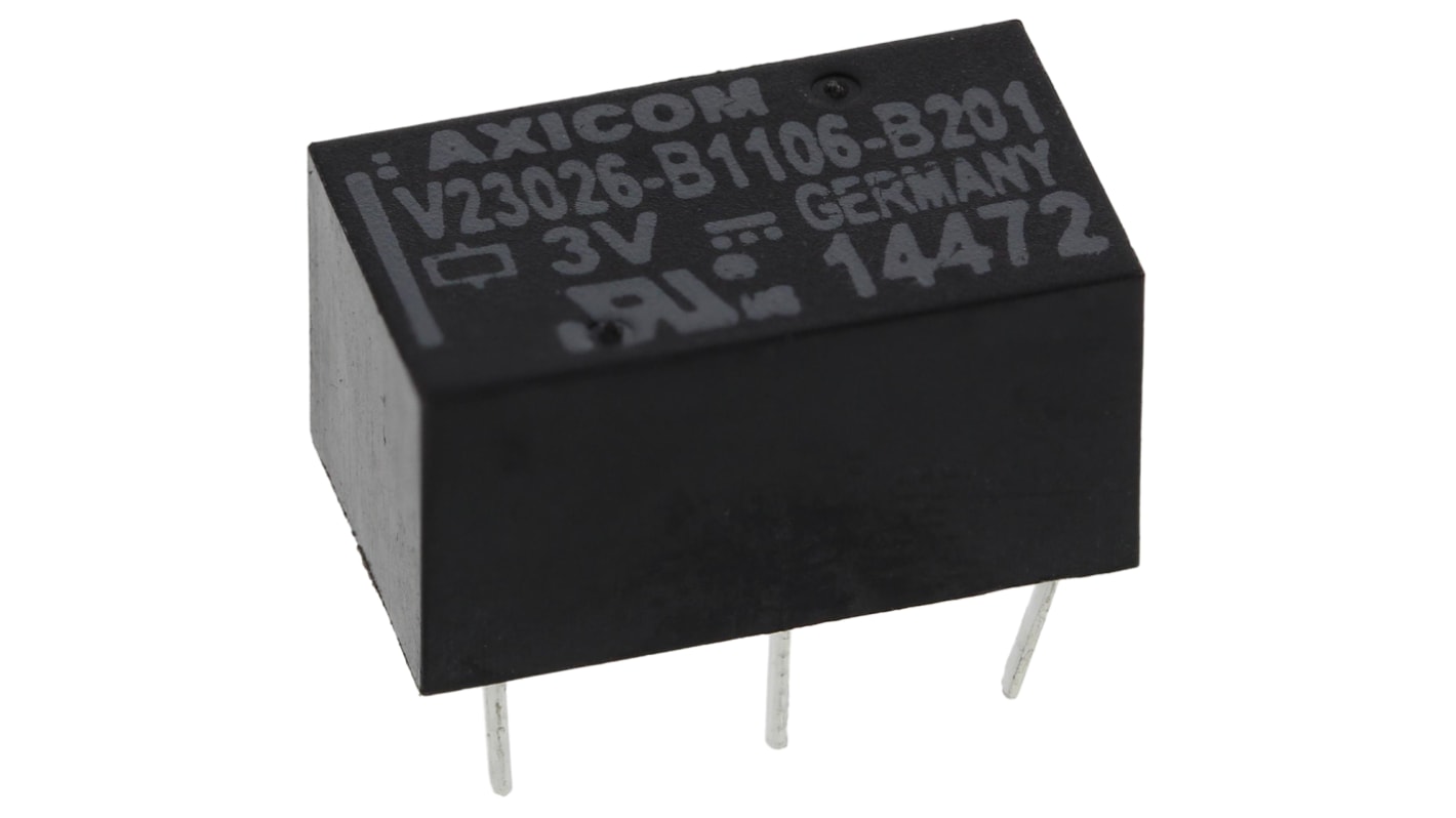 TE Connectivity PCB Mount Latching Signal Relay, 3V dc Coil, 1A Switching Current, SPDT