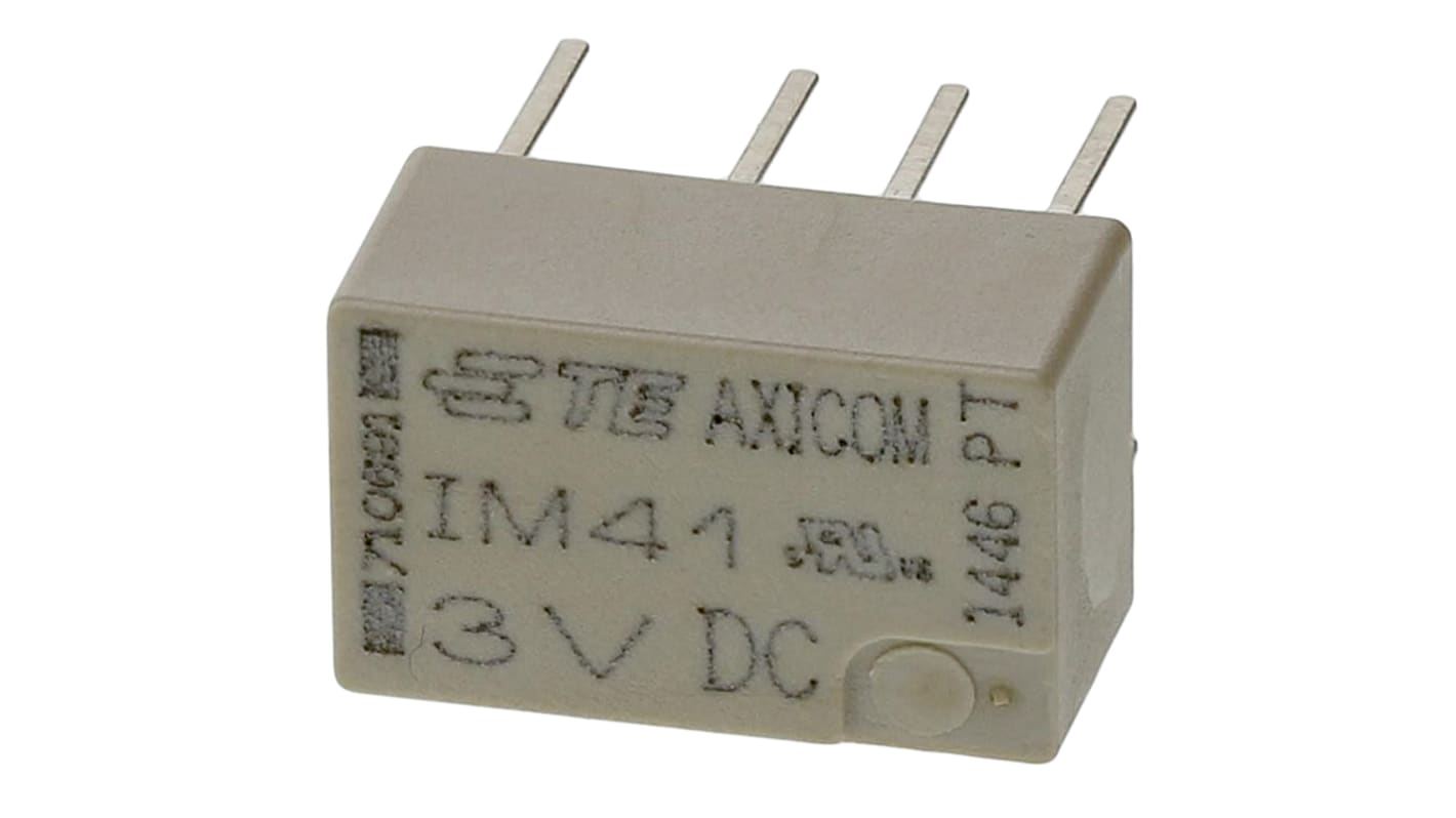 TE Connectivity PCB Mount Latching Signal Relay, 3V dc Coil, 2A Switching Current, DPDT