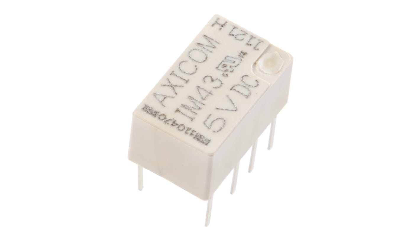 TE Connectivity PCB Mount Latching Signal Relay, 5V dc Coil, 2A Switching Current, DPDT