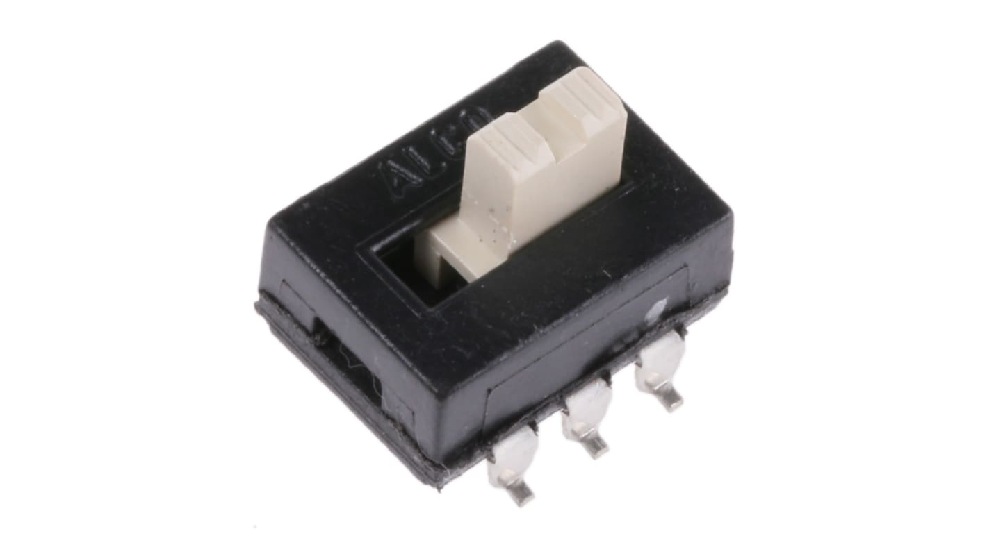 TE Connectivity Surface Mount Slide Switch DPDT Latching 250 mA @ 125 V ac Top