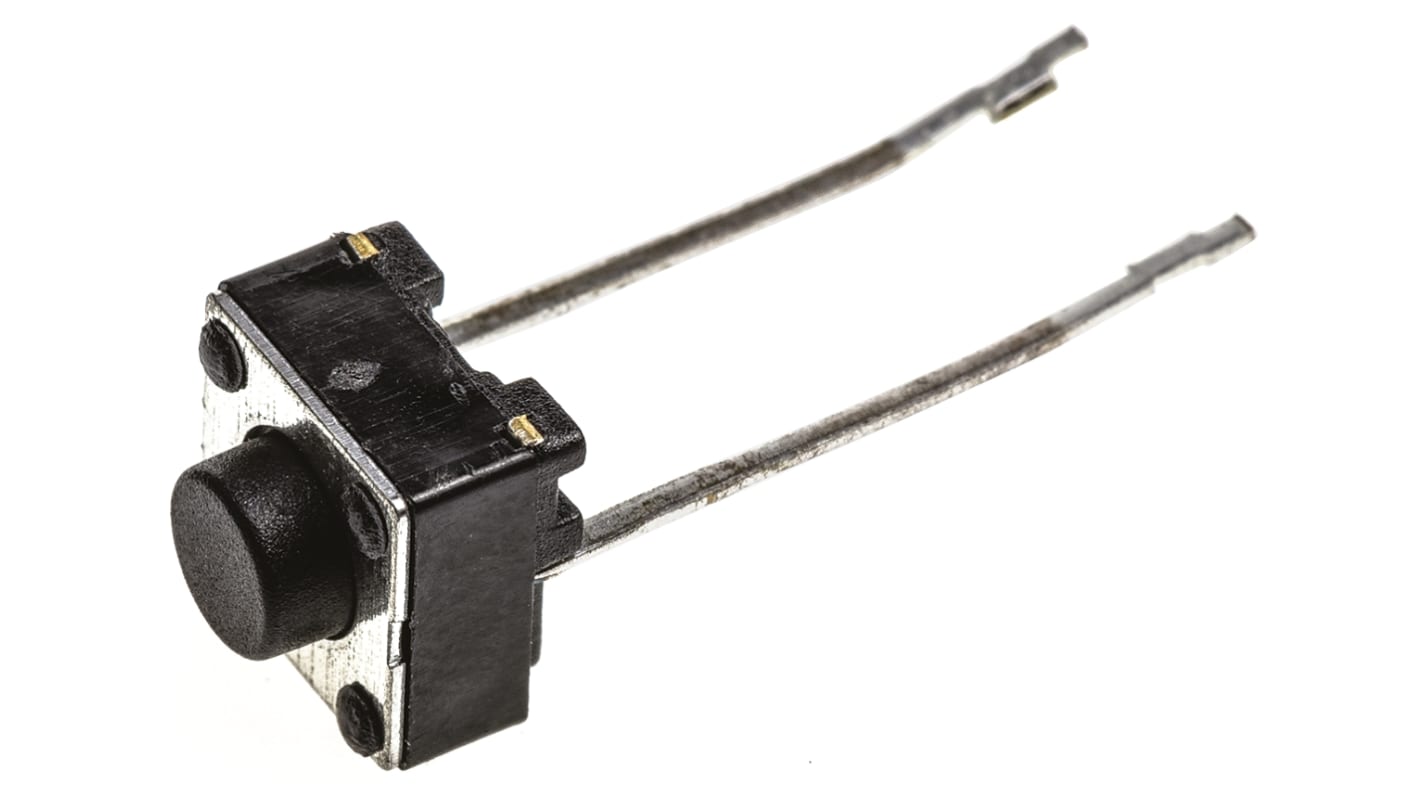 TE Connectivity Black Button Tactile Switch, SPST 50 mA @ 24 V dc 1.4mm Surface Mount
