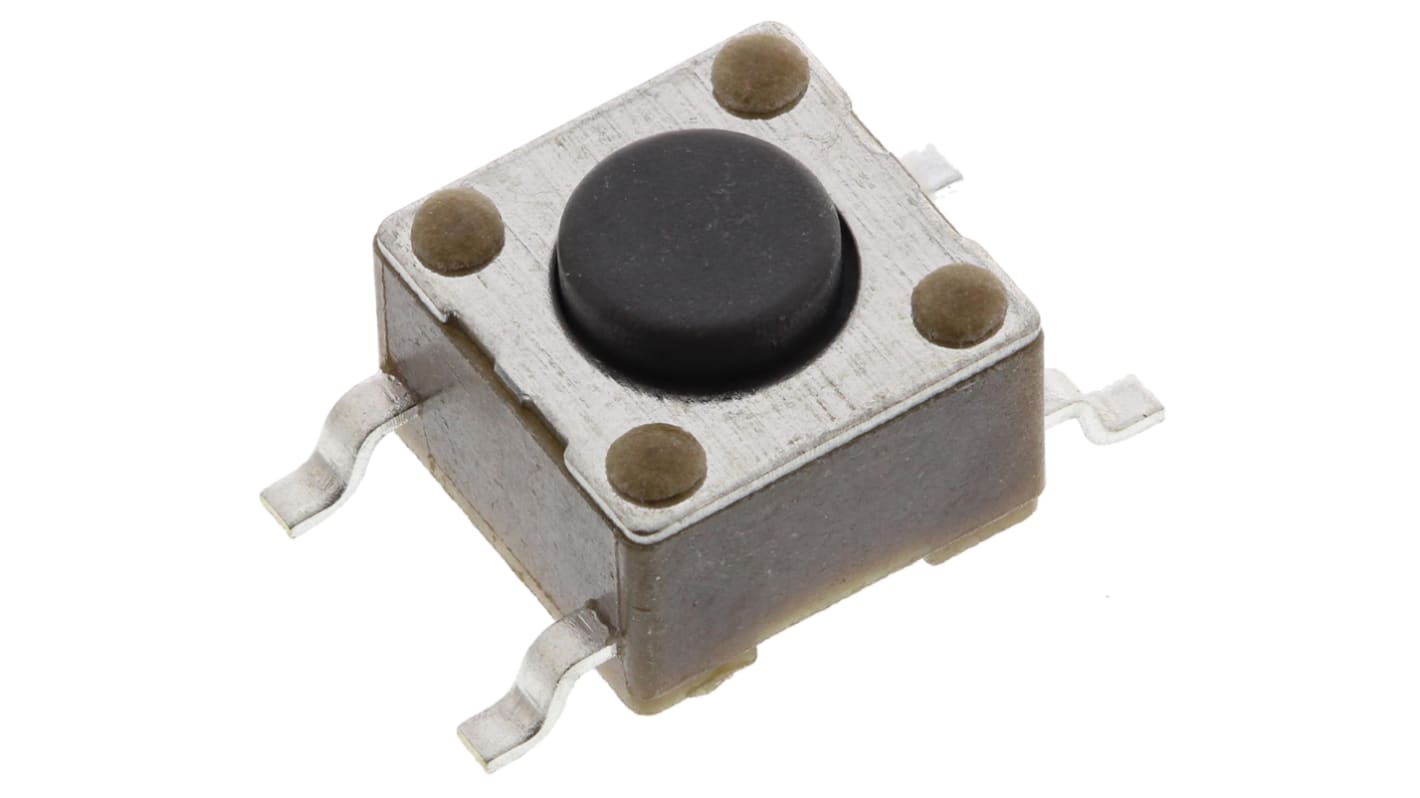 TE Connectivity Grey Button Tactile Switch, SPST 50 mA @ 24 V dc 0.7mm Surface Mount