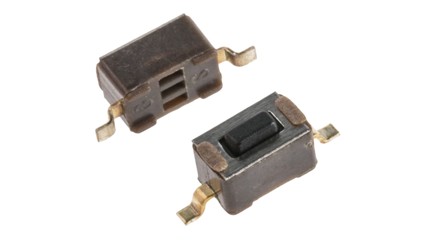 TE Connectivity Black Button Tactile Switch, SPST 50 mA @ 24 V dc 1.07mm