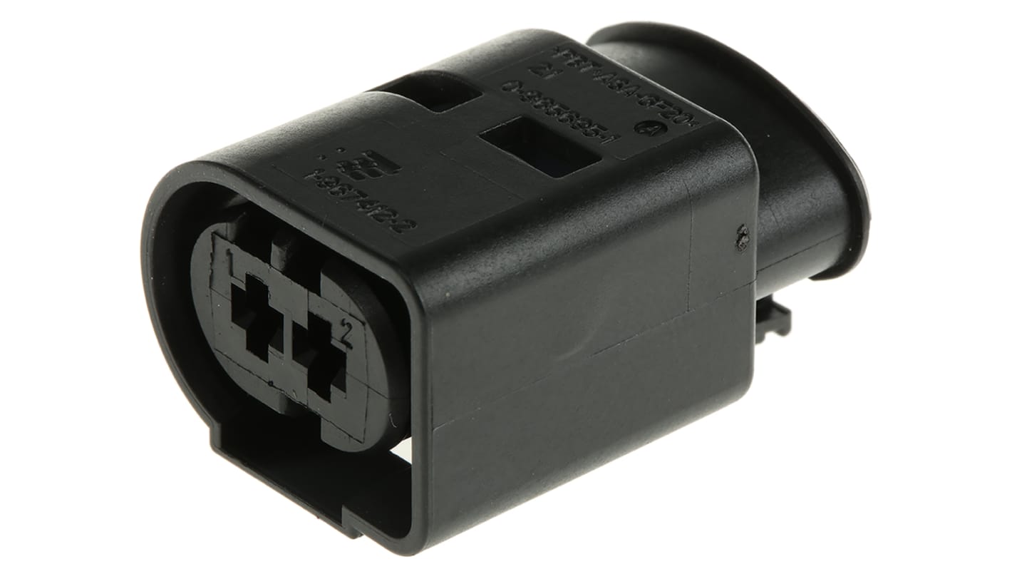 TE Connectivity, Junior Power Timer Automotive Connector Socket Black Cable Mount 2 Way 1-967412-2