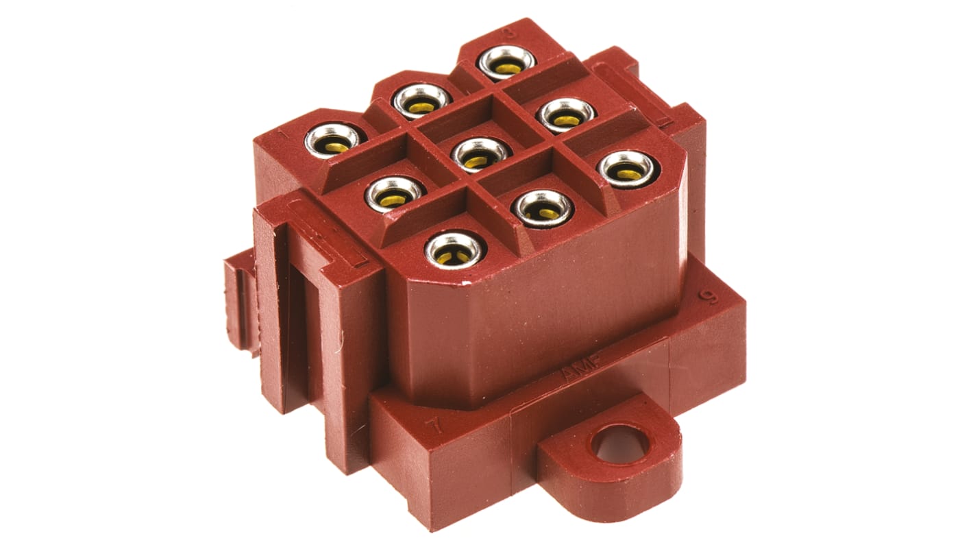 TE Connectivity, Metrimate Red Through Hole Industrial Power Socket, Rated At 14A, 600 V ac/dc