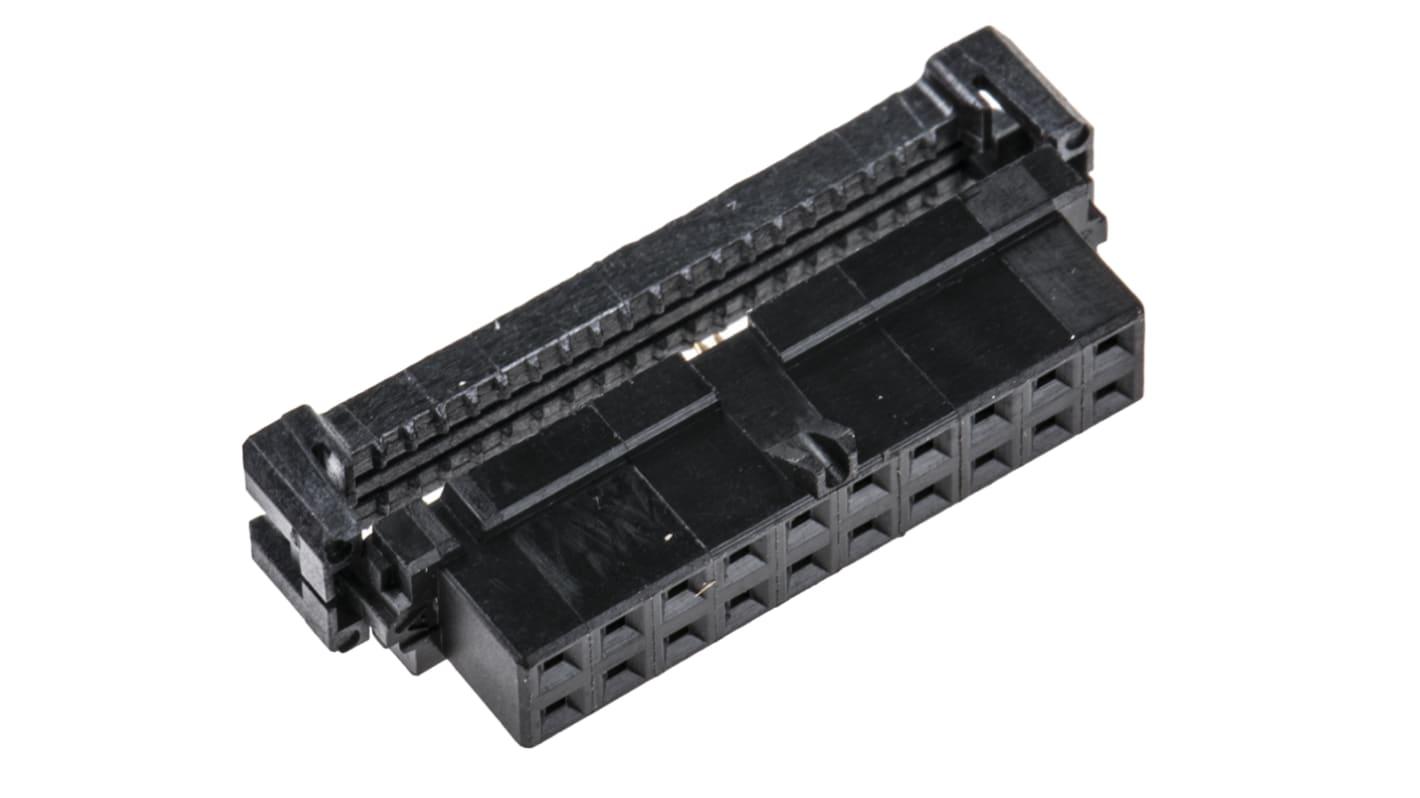 TE Connectivity AMP-LATCH IDC-Steckverbinder Buchse, gewinkelt, 20-polig / 2-reihig, Raster 2.0mm