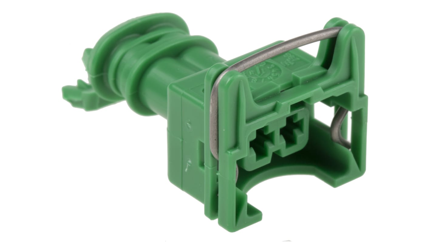 TE Connectivity, Junior Power Timer Automotive Connector Socket Green Cable Mount 2 Way 282189-4