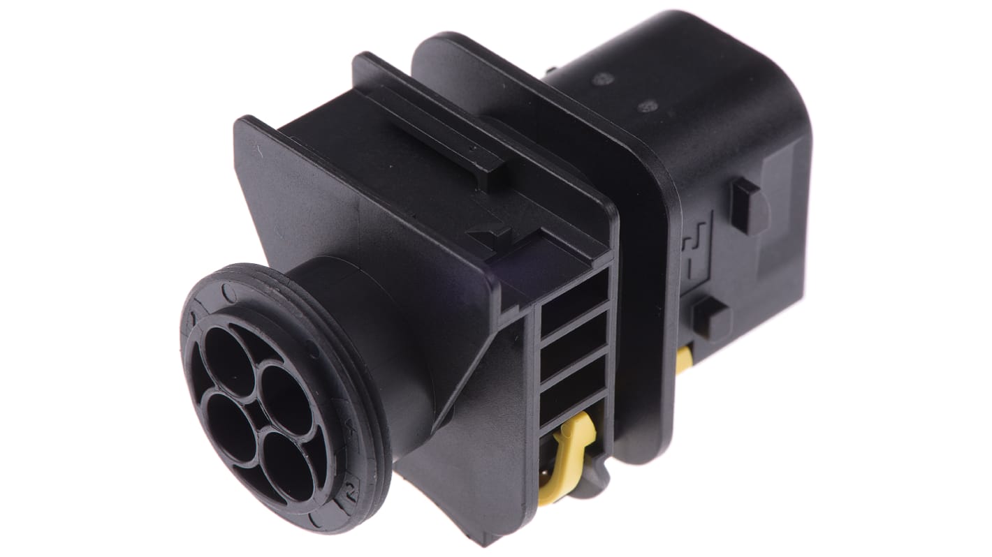 TE Connectivity, HDSCS Automotive Connector Plug Black Cable Mount 4 Way 1-1703818-1