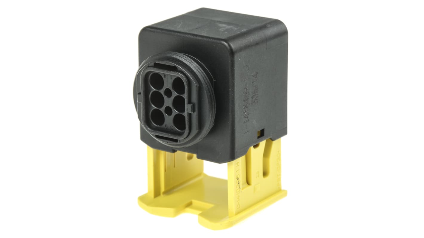 TE Connectivity, HDSCS Automotive Connector Socket Black Cable Mount 6 Way 1-1418469-1