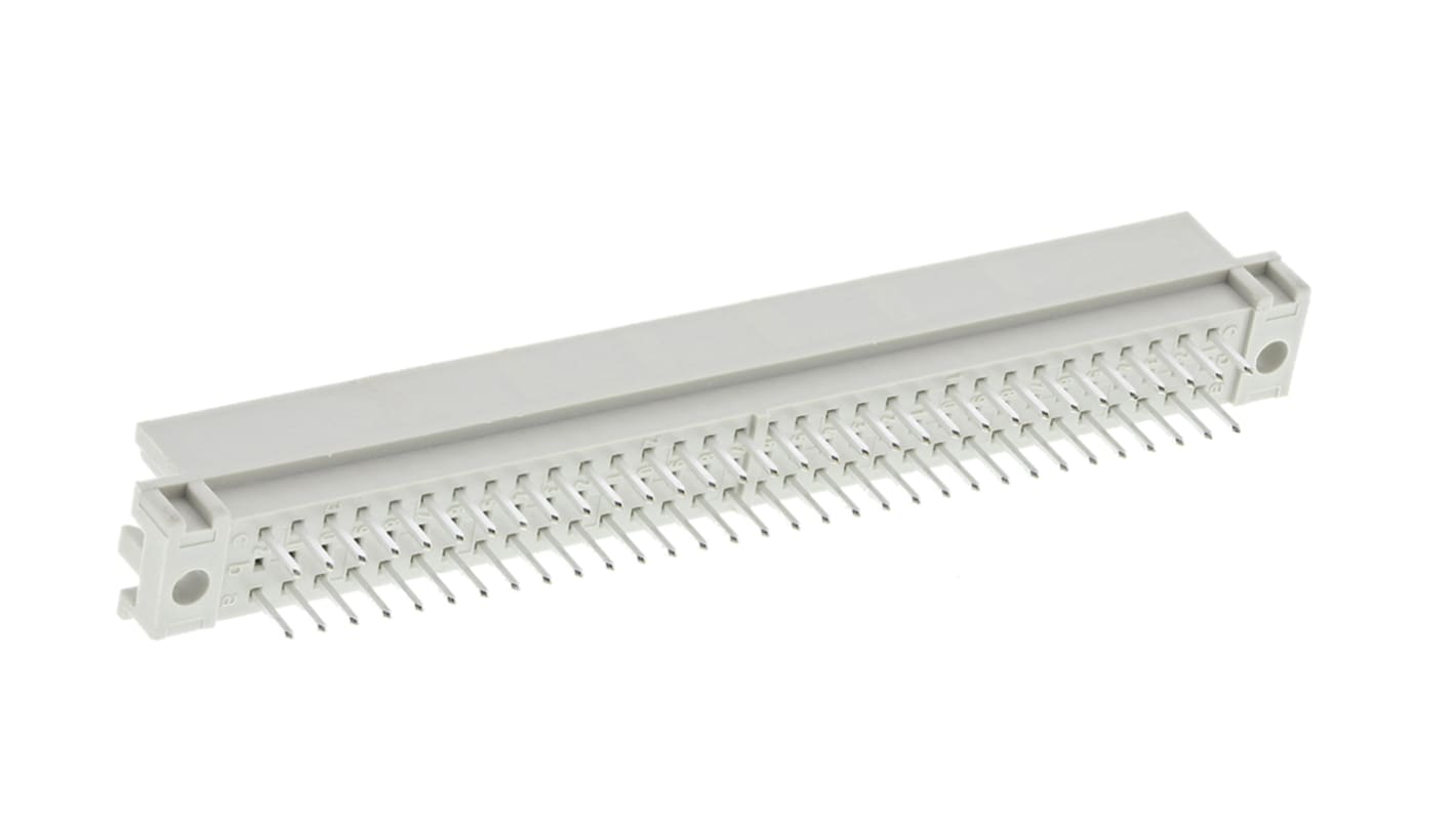 TE Connectivity R型DIN41612欧式连接器公插, 64针, 3行, 2.54mm节距, THT安装, 焊接端接, 直向, Eurocard系列