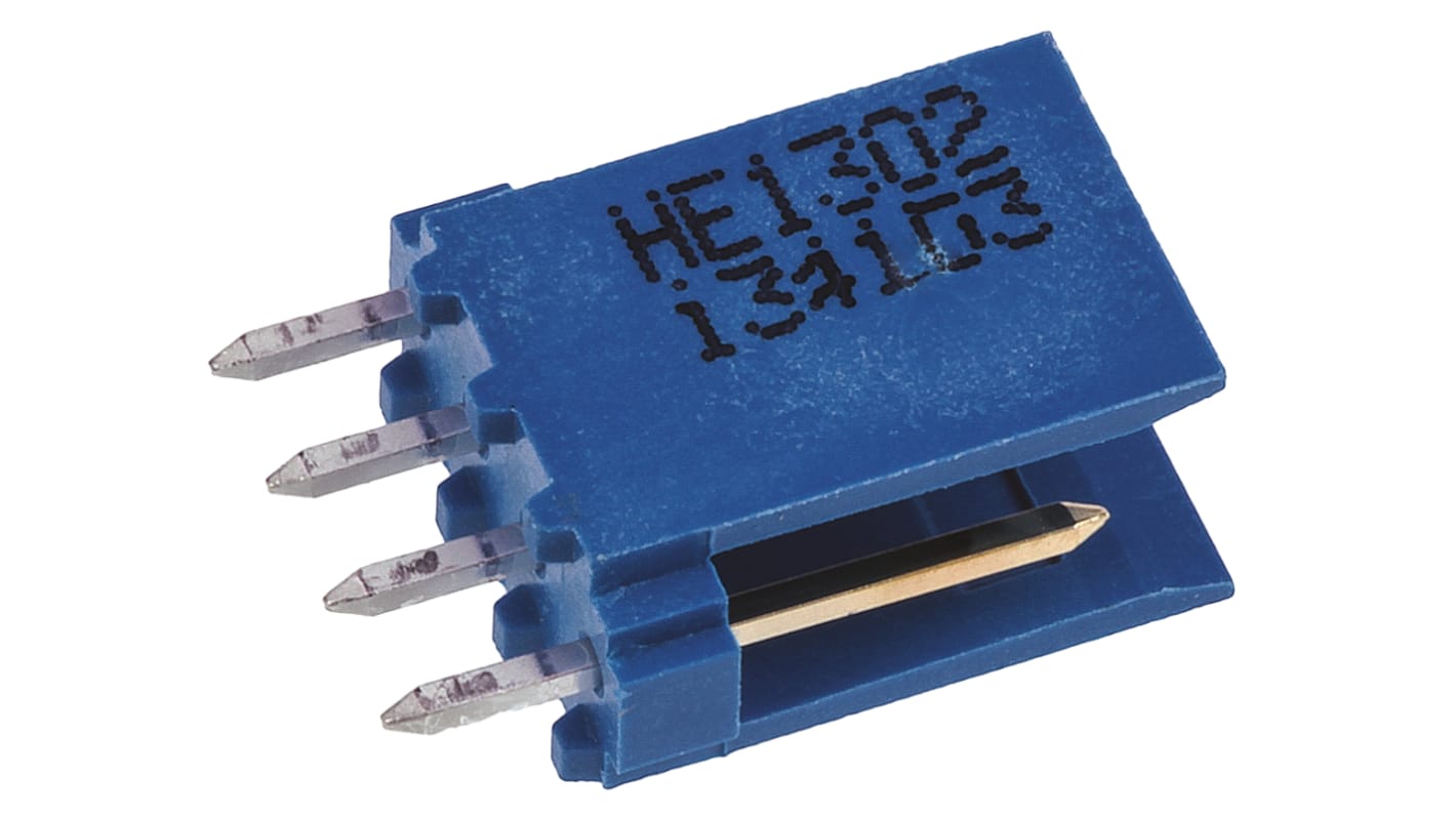 TE Connectivity 4p单排排针 直向线对板连接器, 2.54mm间距, 3.0A, THT安装, AMPMODU HE13系列