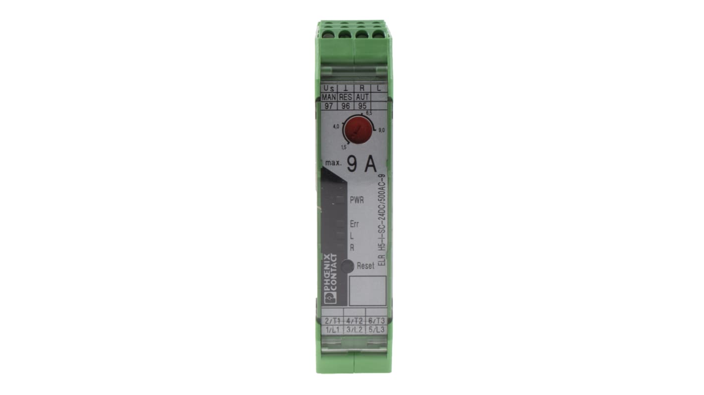 Phoenix Contact 可逆启动器, 3相, 4 kW, 24 V 直流, IP20, 106.6mm x 22.5mm x 113.7mm, ELR H5-I-SC- 24DC/500AC-9系列