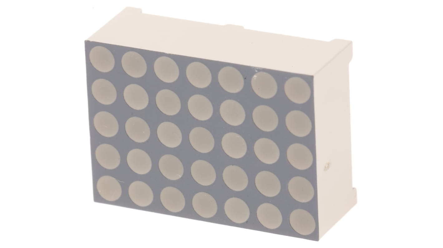 Display LED, matriz de puntos Kingbright TA07, Rojo, Vf= 2 V, Ánodo común, mont. pasante