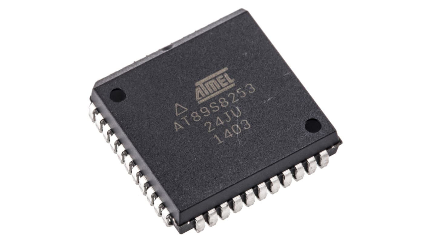 Atmel AT89S8253-24JU, 8bit 8051 Microcontroller, AT89S, 24MHz, 2 kB, 12 kB Flash, 44-Pin PLCC