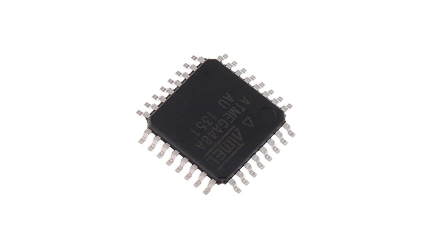 Microchip ATMEGA48A-AU, 8bit AVR Microcontroller, ATmega, 20MHz, 256 B, 4 kB Flash, 32-Pin TQFP