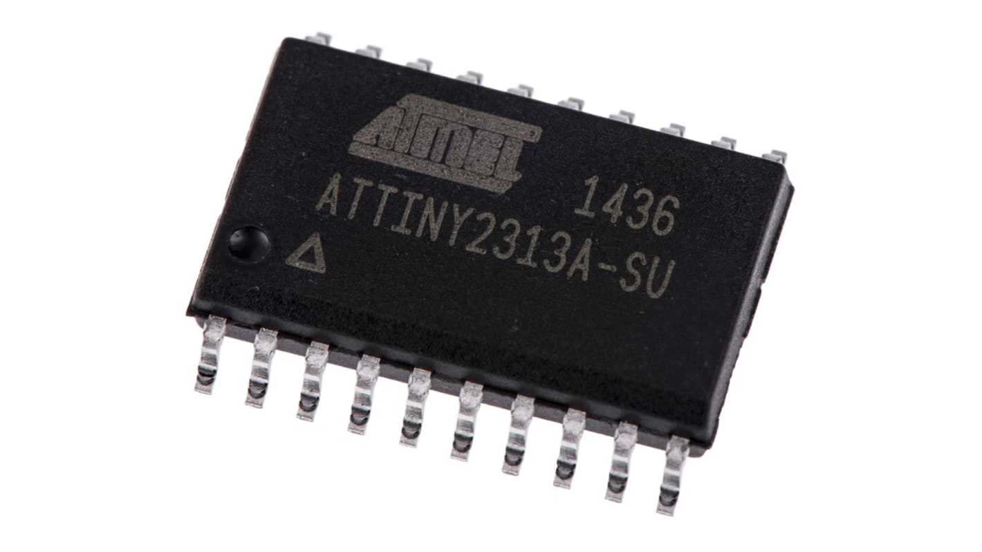 Microchip, 8bit AVR, ATtiny Microcontroller, 20MHz, 2 kB, 128 B Flash, 20-Pin SOIC