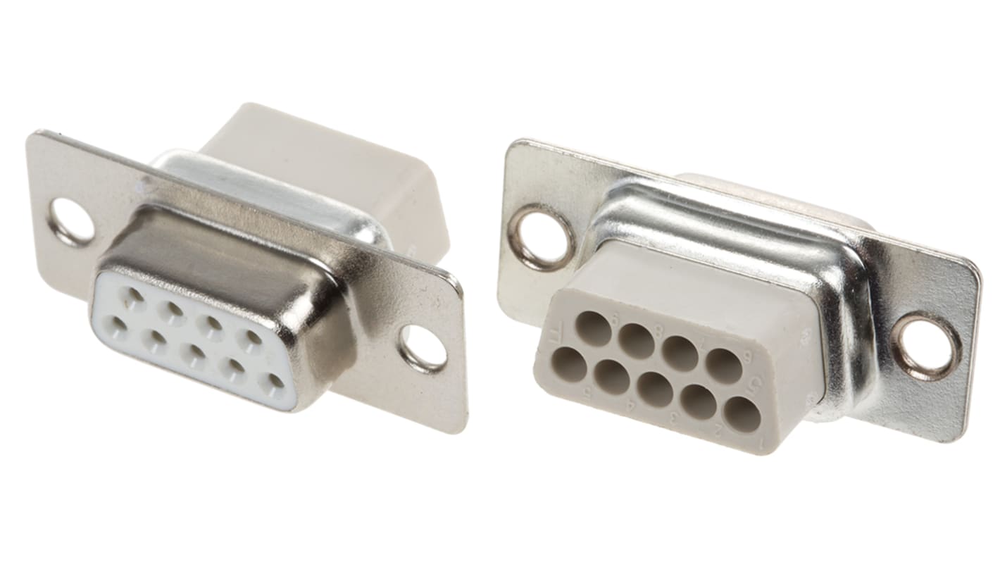 MH Connectors MHD 9 Way Cable Mount D-sub Connector Socket, 2.77mm Pitch