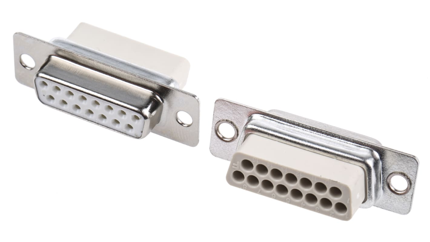 MH Connectors MHD 15 Way Cable Mount D-sub Connector Socket, 2.77mm Pitch