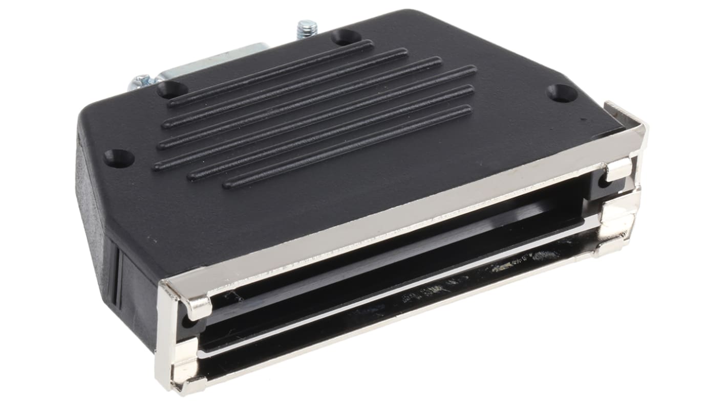 MH Connectors MHED Series Thermoplastic Angled, Straight D Sub Backshell, 37 Way, Strain Relief