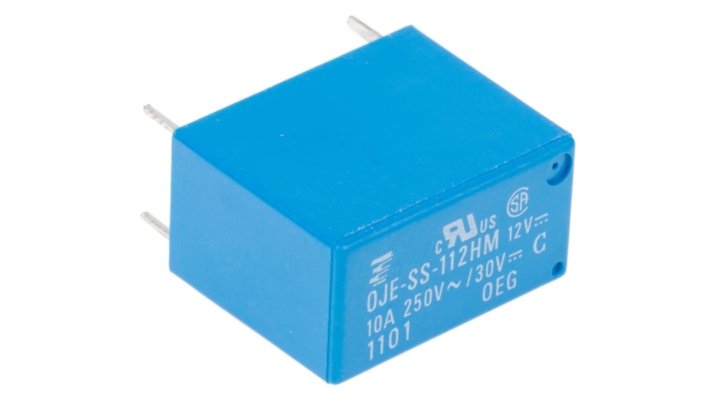 TE Connectivity PCB Mount Power Relay, 12V dc Coil, 10A Switching Current, SPST
