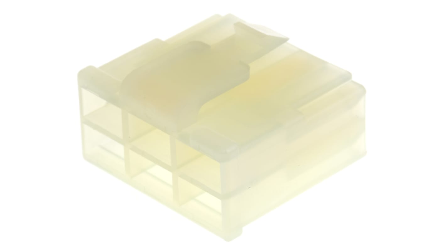 TE Connectivity, FASTON .250 6 Way Nylon Crimp Terminal Housing, Natural