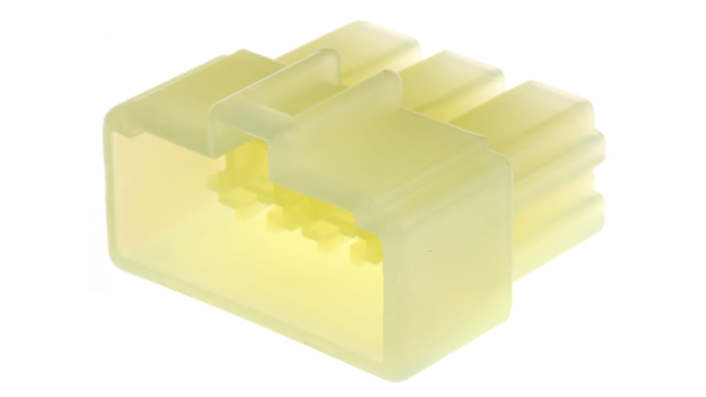 TE Connectivity, FASTON .250 6 Way Nylon Crimp Terminal Housing, Natural