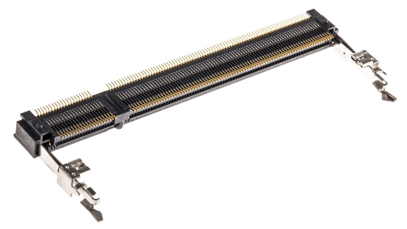 TE Connectivity 0.6mm Pitch 200 Way, Right Angle SMT Mount DDR2 DIMM Socket  ,1.8 V