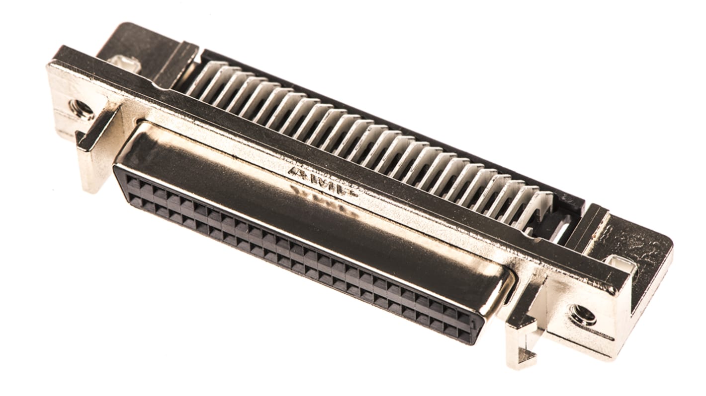 TE Connectivity Amplimite .050 III 50 Way Right Angle Through Hole D-sub Connector Socket, 2.54mm Pitch, with