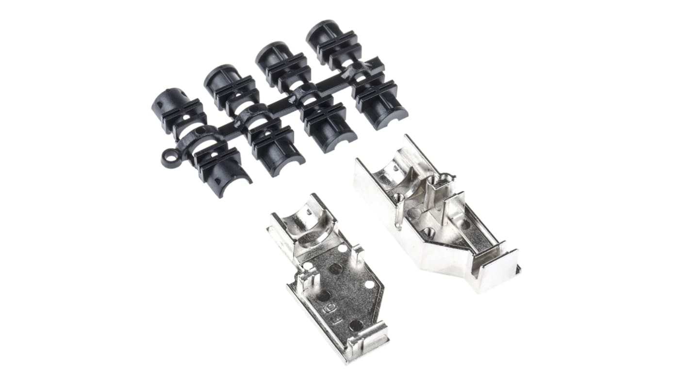 MH Connectors MHDCMR Series Zinc Right Angle D Sub Backshell, 9 Way, Strain Relief