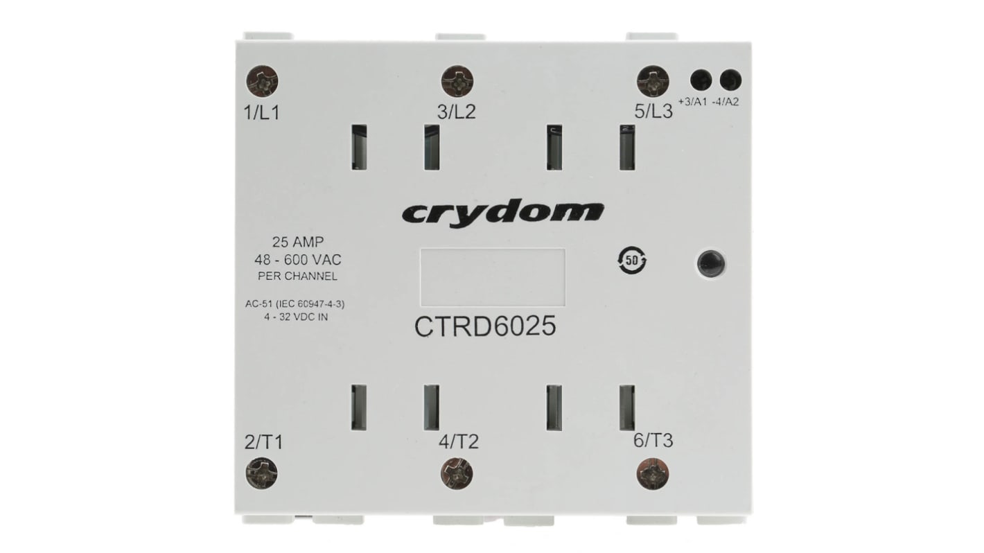 Sensata Crydom ソリッドステートリレー, 25 A rms, 600 V rms, DINレール, CTRD6025