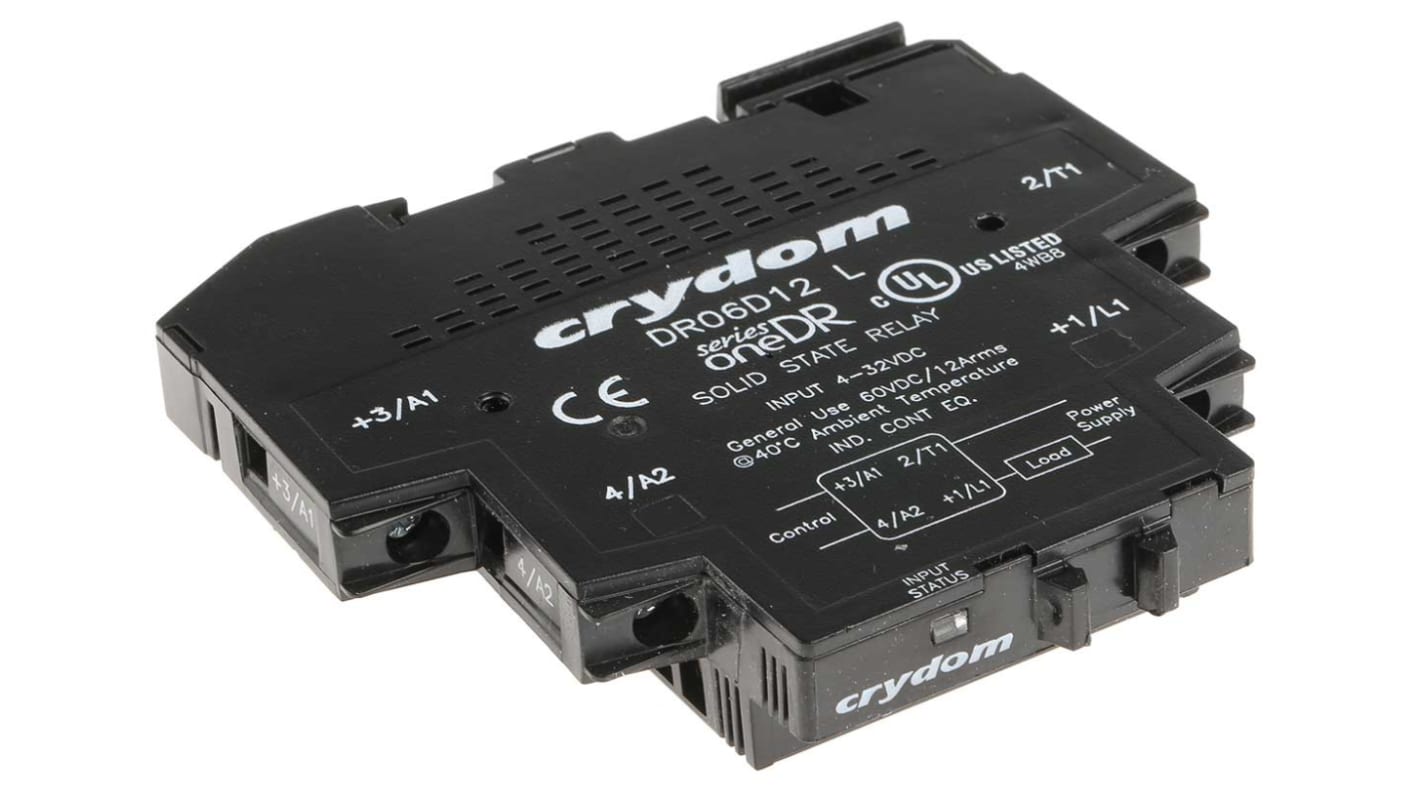 Sensata Crydom Halbleiter-Interfacerelais, 12 A max., DIN-Schienen 4 Vdc min. 60 Vdc max. / 32 Vdc max. Nulldurchgang