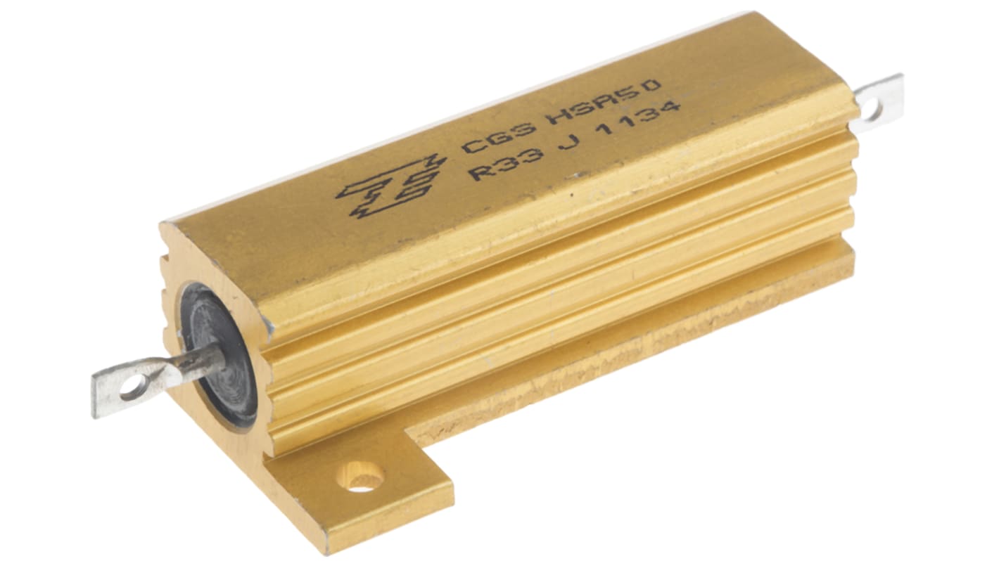 TE Connectivity, 330mΩ 50W Wire Wound Chassis Mount Resistor HSA50R33J ±5%