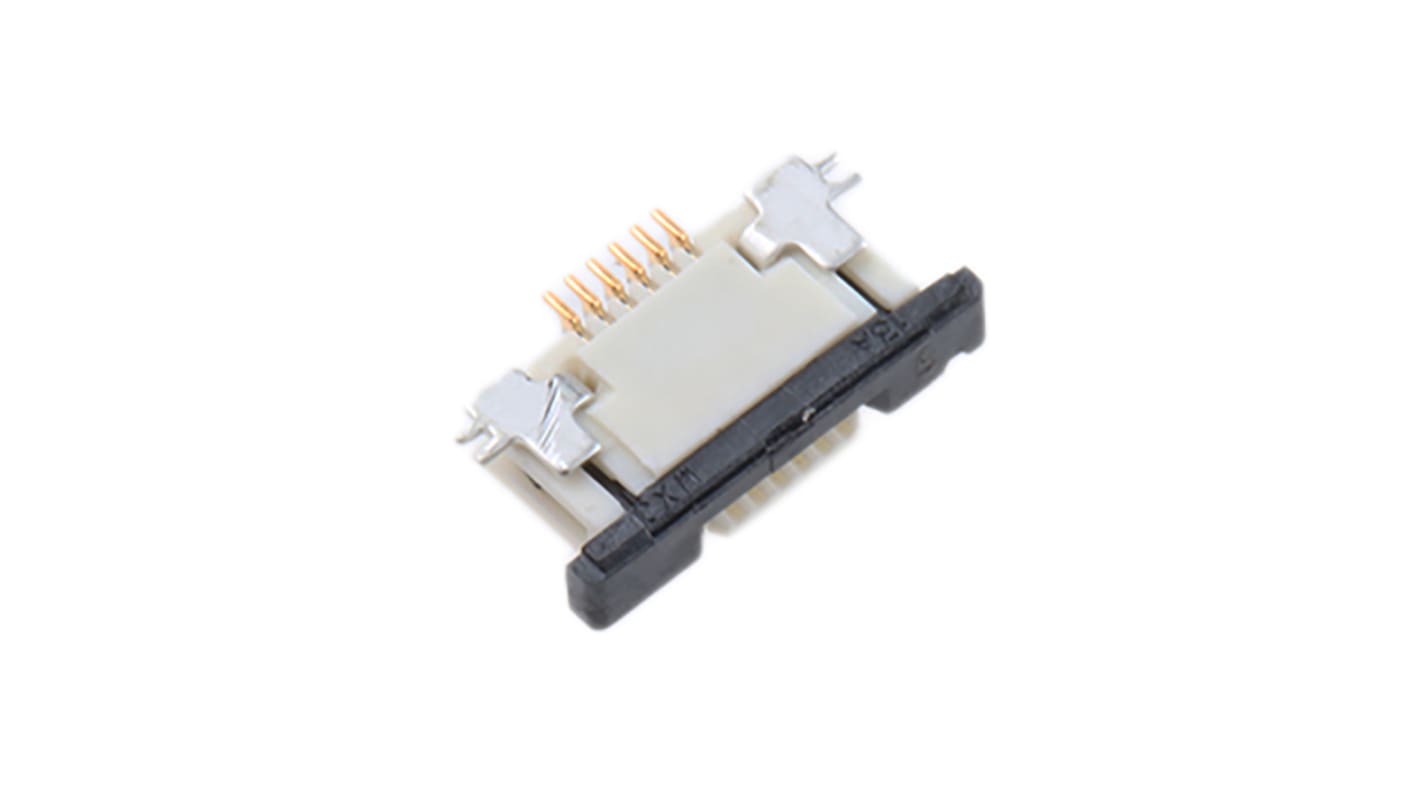 Molex, Easy-On, 52745 0.5mm Pitch 6 Way Right Angle Female FPC Connector, ZIF Top Contact