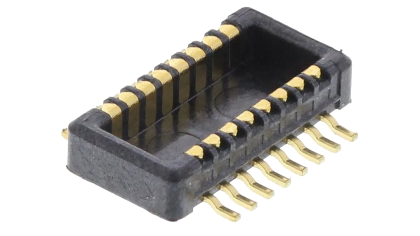 Molex SlimStack Series Straight Surface Mount PCB Header, 16 Contact(s), 0.5mm Pitch, 2 Row(s), Shrouded
