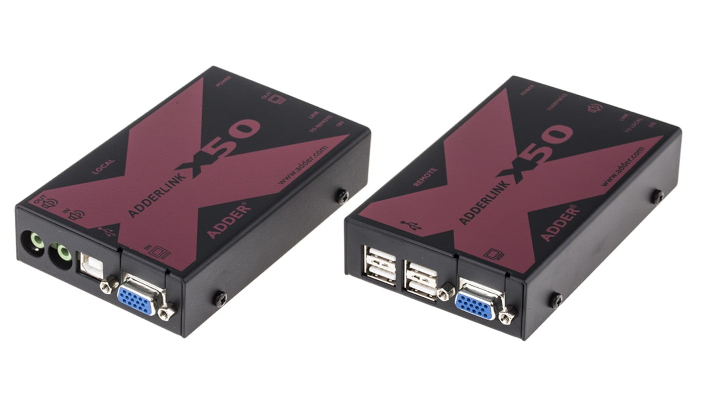 Adder VGA over CATx Extender Pair 50m, 1920 x 1200 Maximum Resolution