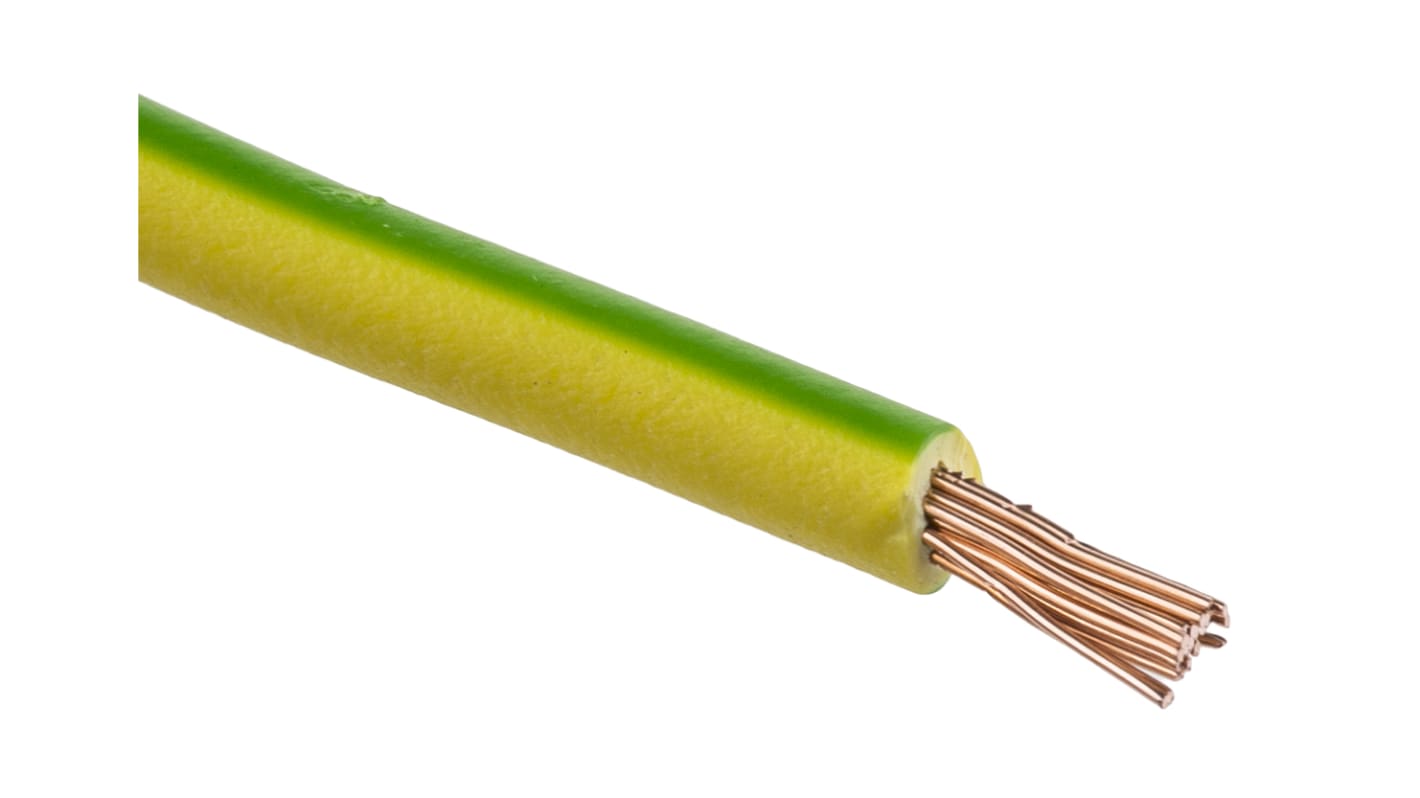 Lapp ÖLFLEX® H07Z-K 90° Series Green/Yellow 1.5 mm² Hook Up Wire, 15 AWG, 100m, 4726001