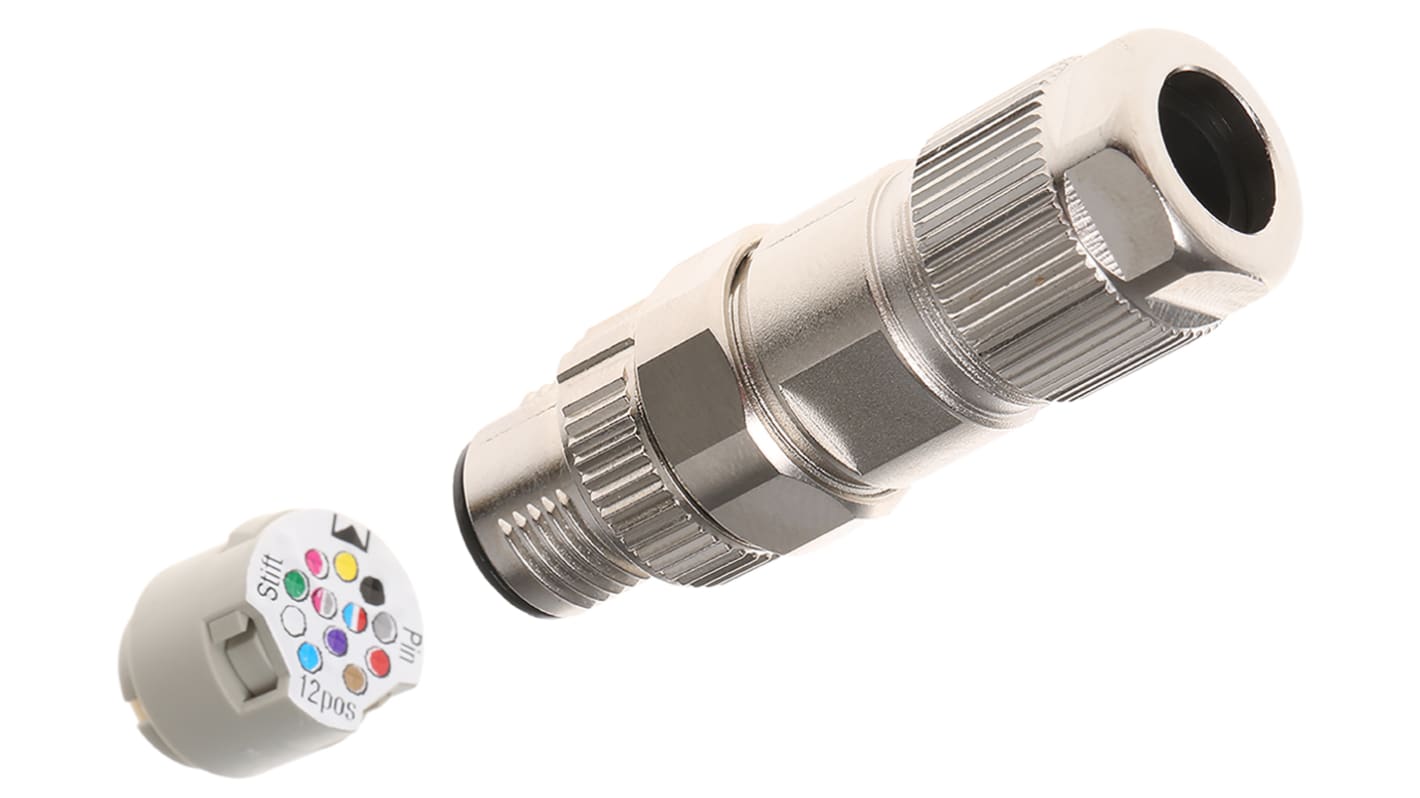 Phoenix Contact Circular Connector, 12 Contacts, Cable Mount, M12 Connector, Plug, Male, IP67, SACC Series