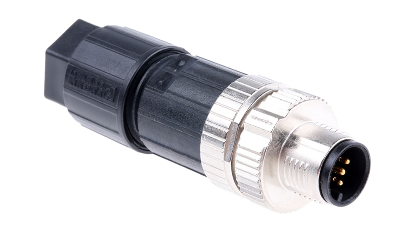 Phoenix Contact Connector, 5 Contacts, Cable Mount, M12 Connector, Plug, Male, IP67, SACC-MS-5SC M SCO Series