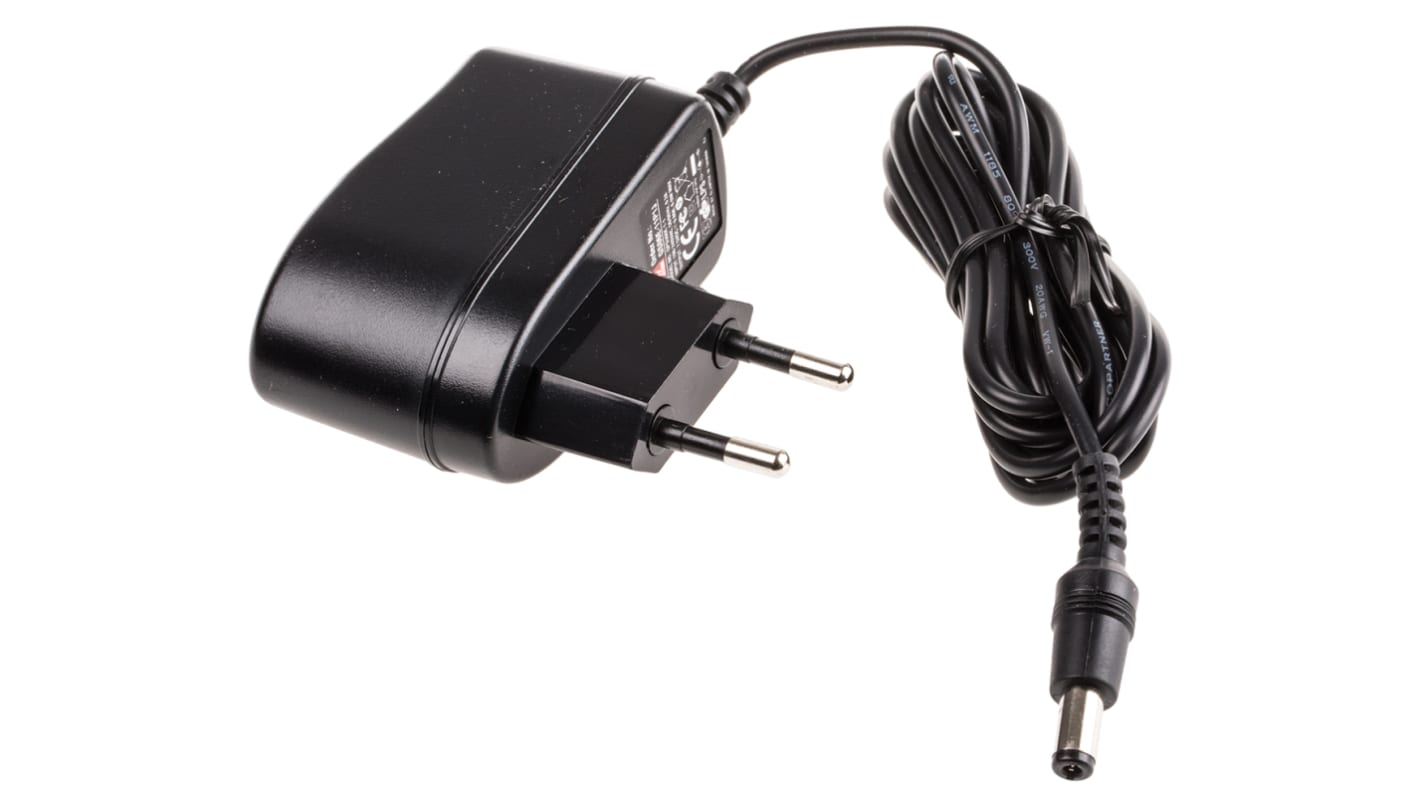 MEAN WELL 6W Plug-In AC/DC Adapter 7.5V dc Output, 800mA Output